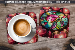 Coaster Sublimation, Valentine Coaster PNG Design Product Image 1