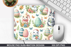 Bunny Mouse Pad Sublimation, Easter Bunny Mouse Pad PNG Product Image 1