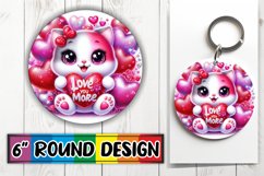 Whimsical Circle Keychain Design, Valentines Product Image 1