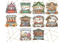 Cozy Christmas Market Stall Clipart PNG, Holiday Art Png Product Image 3