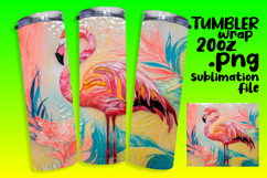 BOLD 20oz Tumbler Artwork for Sublimation , Flamingo Product Image 1
