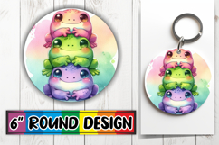 Joyful Coasters Circle PNG Style, Cute Animals Product Image 1