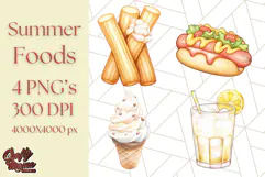 Pastel Summer Treats Clipart PNG, Cute Picnic Fair Food Art Product Image 1