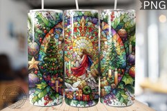 Watercolor Christmas Tumbler Wrap - High Quality 300 Dpi Product Image 1