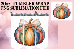 Happy hearts 20oz tumbler wrap, Pumpkin Watercolor Product Image 1