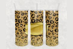 Custom Gold Glitter Leopard 20 oz sublimation design tumbler Product Image 1