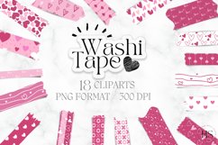 18 Digital Valentine&#039;s Day Washi Tape, Heart Stickers Product Image 1