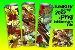 Sublimation Tumbler Wrap with Stained Glass Birds Product Image 1
