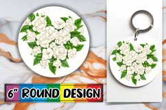 Heart of Flowers Round Design for Sublimation PNG Product Image 1