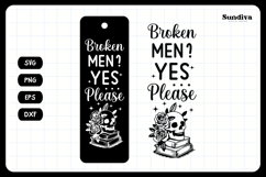 Dark Romance Bookmark Saying SVG | Broken Men Yes Please Product Image 3