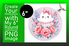 Lovely Round Design for Keychains , Cute Ghost Product Image 1