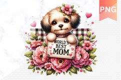 World's best mom Sublimation - Mother's Day Clipart PNG Product Image 1