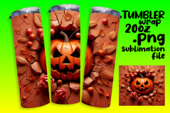 STUNNING 20oz Tumbler Design for Gifts , 3D Pumpkin Product Image 1