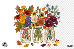 Autumn Mason Jars Clipart Product Image 1