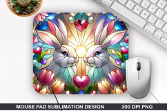 Rabbit Mouse Pad Sublimation, Valentine Mouse Pad PNG Product Image 1