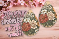 Stylish Floral Teardrop Earring Variety PNG Product Image 1