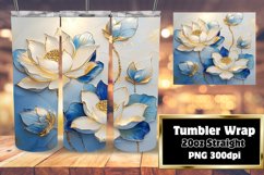 BEAUTY 20oz Tumbler PNG Wrap , 3D Flower Product Image 1