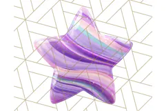 Cute Puffy Star Clipart PNG, 3D Glossy Pastel Stars Clip Art Product Image 3