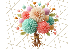 Pastel Flower Bouquet PNG Clipart, Elegant Floral Art Product Image 3
