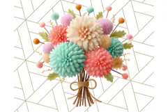 Pastel Flower Bouquet PNG Clipart, Elegant Floral Art Product Image 3
