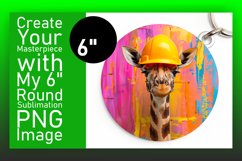 Spring Giraffe Round Design - Sublimation Ready Product Image 1