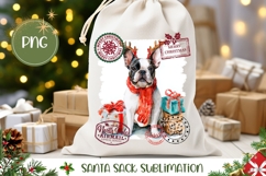 French Bulldog Santa Sack, Christmas Gift Bag Design Product Image 1