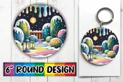 Sweet Keychain Circle Sublimation, Winter Product Image 1