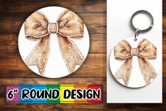 Sublimation Round Design PNG with Colorful Bow Product Image 1