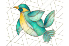 Stained Glass Sea Creatures PNG Clipart, Ocean Fantasy Product Image 3