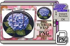 Springtime Denim Floral Tumbler Wrap 20oz Product Image 1