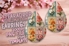 Chic Floral Bloom PNG Teardrop Earring Design Sublime Product Image 1