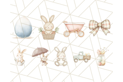 Muted Spring Bunnies PNG ,Watercolor Bunny Clipart Easter Product Image 7