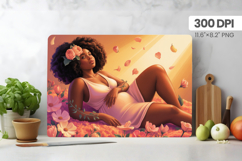 Afro Girl/Woman Melanin braided hair Cutting Board PNG Desig Product Image 1