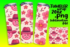Flower Tumbler Wrap with Smile Pattern 20oz Product Image 1
