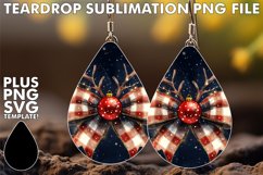 Unique Teardrop Earrings Ideas PNG, Christmas Bow Product Image 1