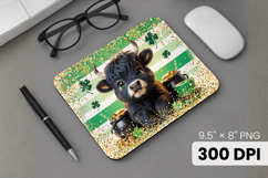 Cute Highland Calf with Gold Mouse Pad PNG Sublimation Desig Product Image 1