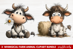 Whimsical Farm Animal Clipart | Cute Farm Animals PNG Set Product Image 1