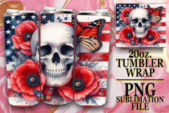 HAPPY ADVENTURES 20oz TUMBLER WRAP, Skull USA Product Image 1