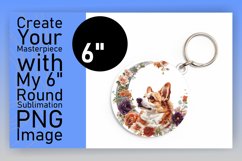 Cute Round Dog Sublimation Keychain Product Image 1