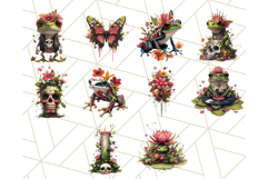 Floral Punk Frogs PNG - Neon Grunge Amphibians Clipart Product Image 5