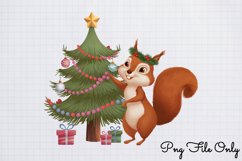 Woodland Christmas Watercolor Clipart PNG Product Image 1