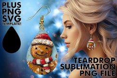 Whimsical Teardrop Earrings Magic, Gingerbread Man Product Image 1