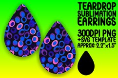 Neon Spectrum Teardrop Earring Sublimation Design Product Image 1