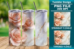 3D Rose Tumbler 20oz skinny wrap design, Tumbler design Product Image 1