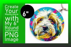 Artistic Abstract Dog Round Design Keychain Product Image 1
