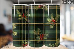 Green Christmas Plaid Tumbler Wrap - High Quality 300 Dpi Product Image 1