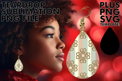 Stylish Teardrop EARRINGS Ideas PNG, Gold Flower Product Image 1