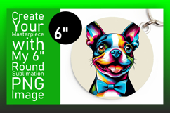 Elegant Circle Design Keychain Template , Dog Product Image 1