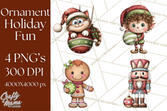 Christmas Characters on Ornaments PNG Clipart Product Image 1