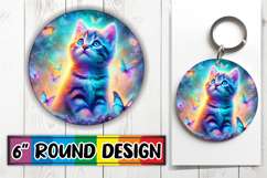Joyful Car Coaster Round Design, Cat Product Image 1